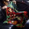 Little Red Riding Hood Holding Flower Basket Birch Forest Print Flannel Blanket Soft Warm Throw Blanket For Sofa Bedroom