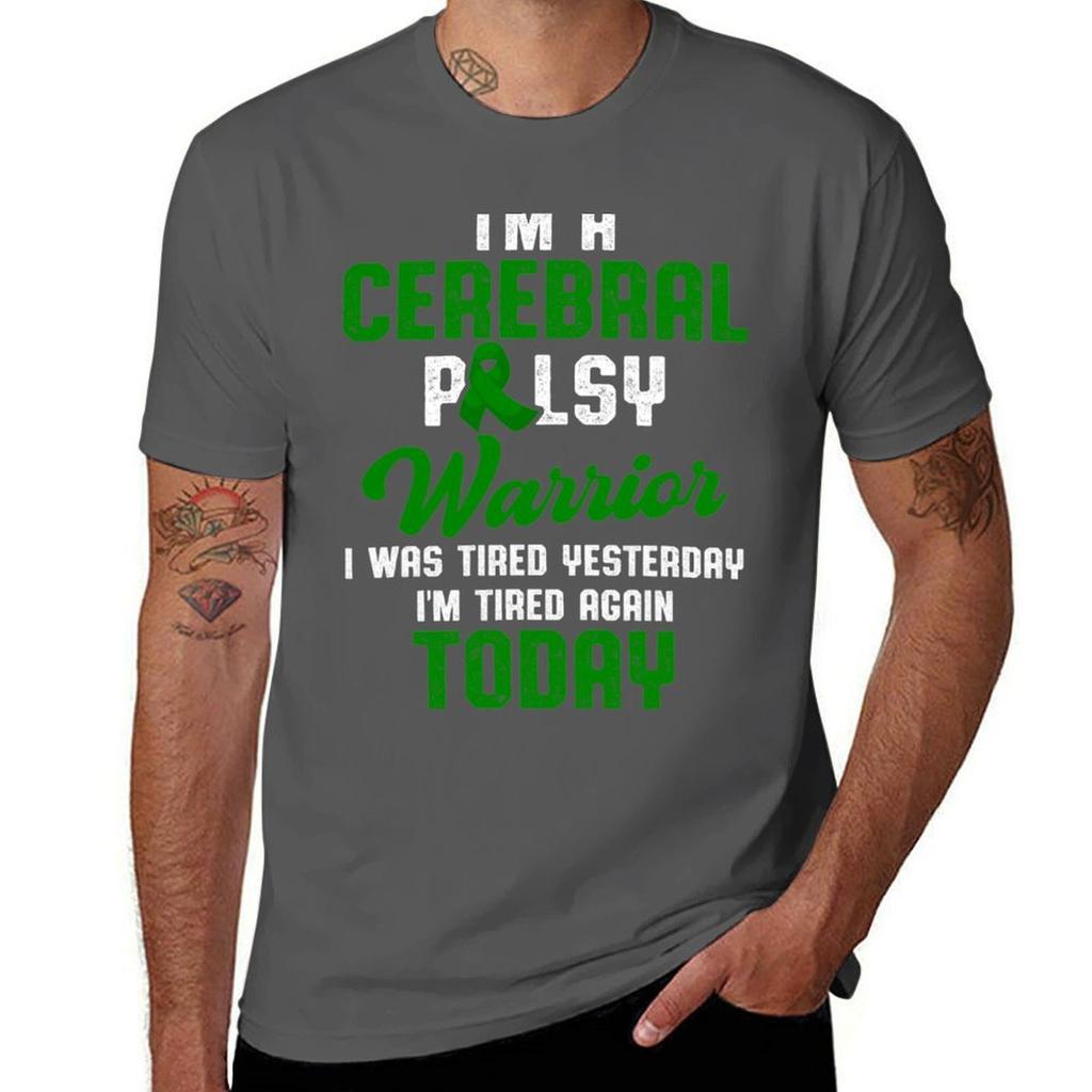 Cerebral Palsy Cp Awareness Tired Warrior Survivor TShirt AntiWrinkle Short Sleeve TShirt