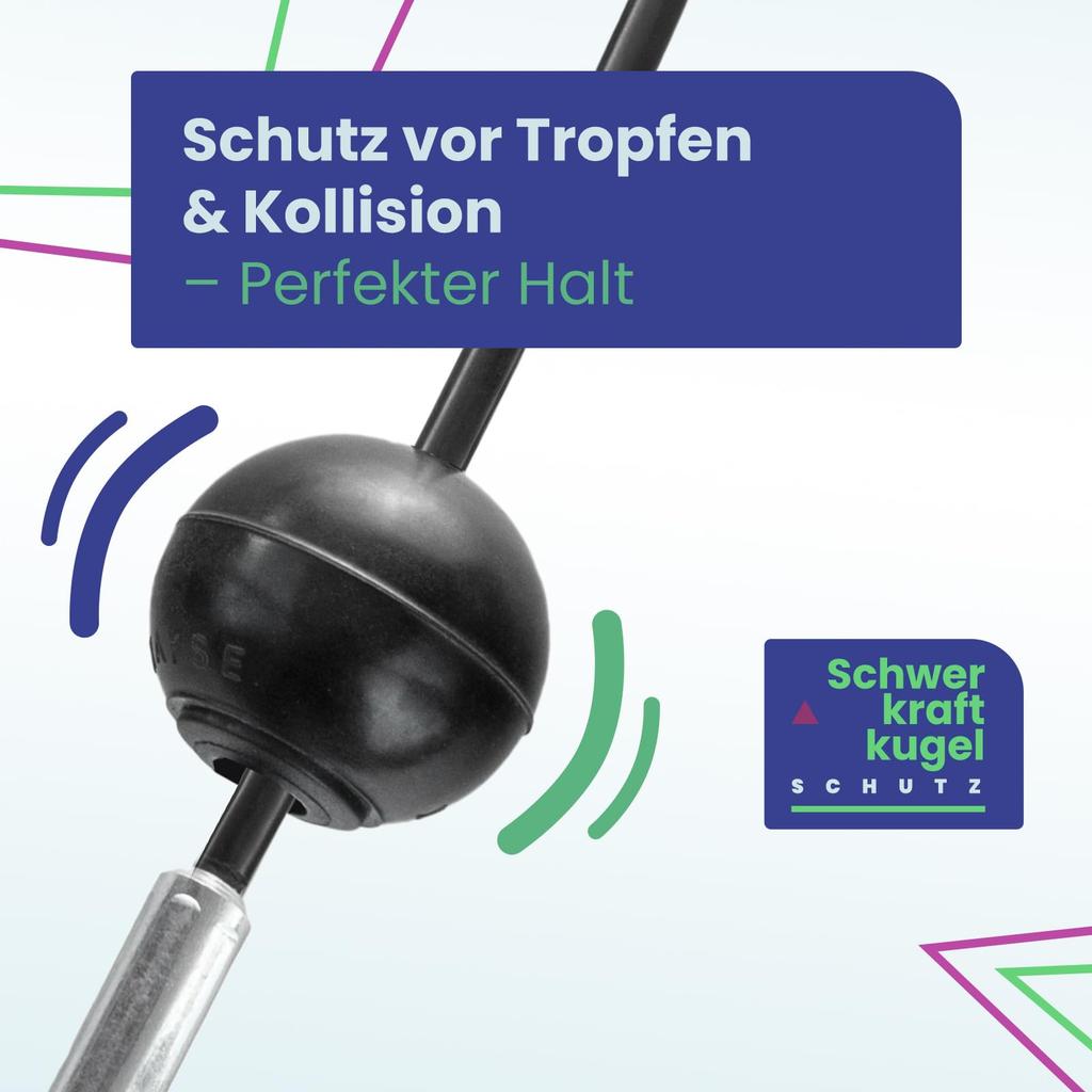 DQ-PP Stahlseil ummantelt mit Ösen und Ballstopper für Fitnessgeräte | 4mm / 5.2mm | 0.5m | 7x19 | Drahtseil | Gym Cable | Schwarz | Fitness | 50cm