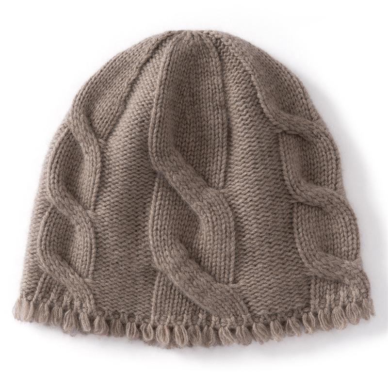 Autumn and Winter New Heavy Thickened Twisted Dome Men's and Women's Cashmere Fringed Hat