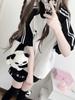 ZYOOFOV and Hoodie Short Subculture Panda Harajuku Plus School Style Women's Tracksuit, Pants, Shorts, Set, Sleeve, Unisex, Style, Zip-Up, Cute,
