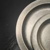 Stainless Steel Round Plate Retro Dessert Dish for Steak BBQ Straight Edge Flat Bottom Tray for BBQ Home Camping Picnic
