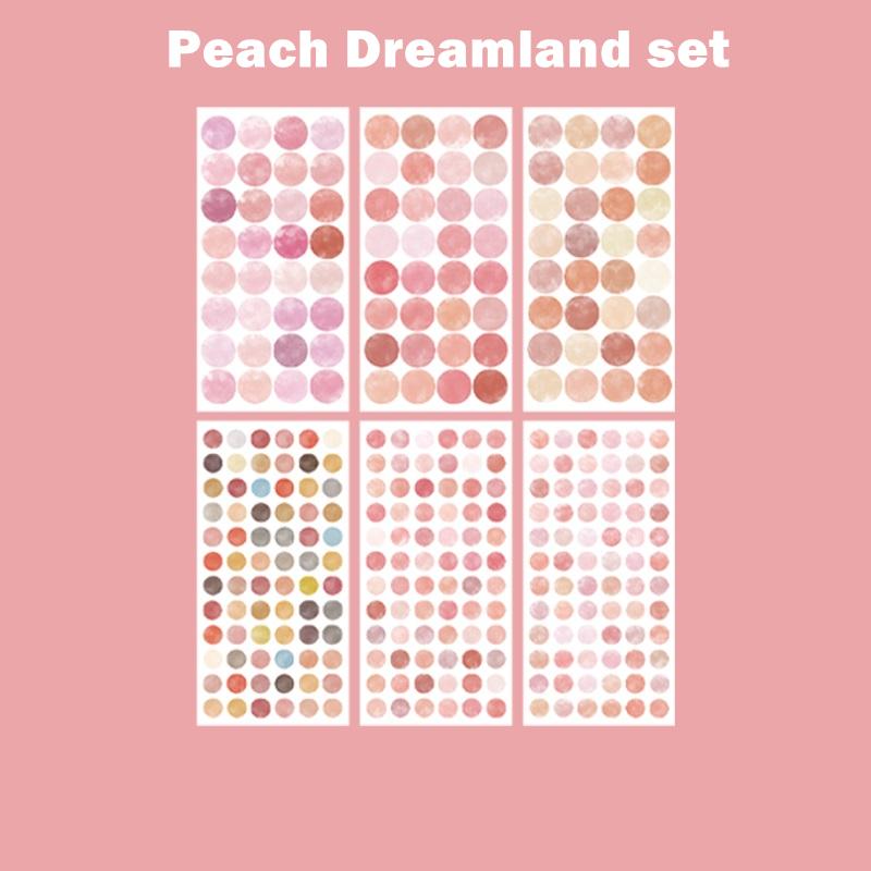 

6 аркушів. Знайдіть час. Круглі наклейки. Багатокольорові точки. Маркер. Наклейка. Прикраса для записок для щоденника. Альбом.