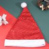 Weihnachts-Pailletten-Nikolausmütze für Erwachsene - Plüsch-Glitzer-Weihnachtsmütze für Weihnachtsfeier-Zubehör