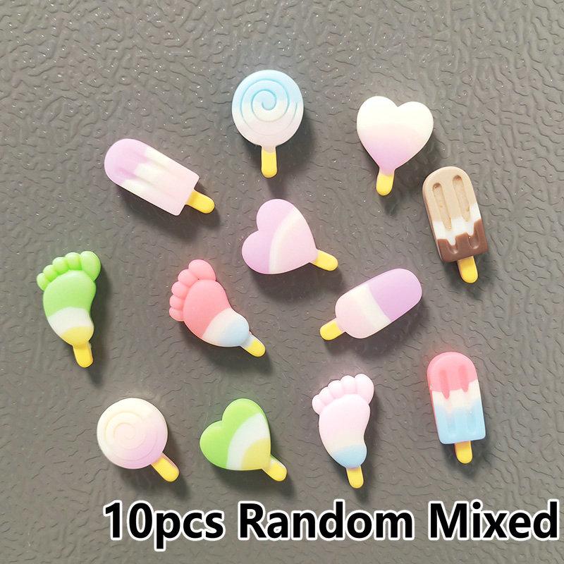 

10pcs Mixed Colors & Designs Small Size Summer Popsicle Icecream Fridge Magnets Home Decor Office Kitchen Decoration Ornaments