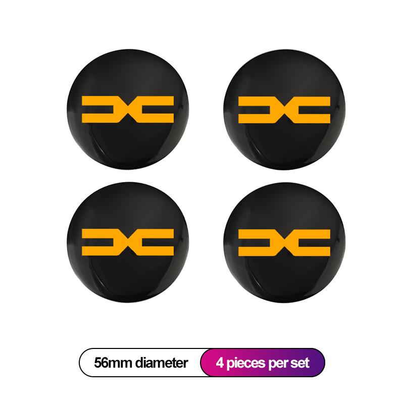 BGS1 4pcs Car Wheel Center Decorative Stickers Aluminum Alloy Badge Stickers For Dacia Bigster Spring Duster Sandero Jogger Dokker