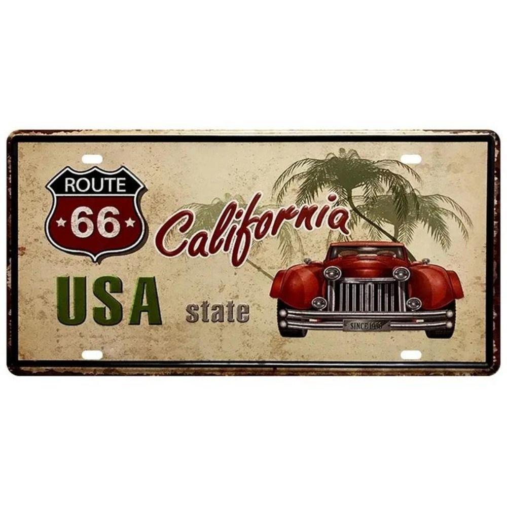 Vintage Pin Up Metal License Plate Sign 15x30cm