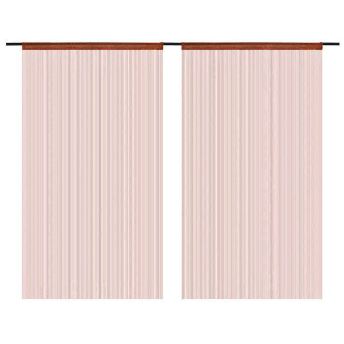 VidaXL Rideau en fils 2 pcs 100 x 250 cm Marron