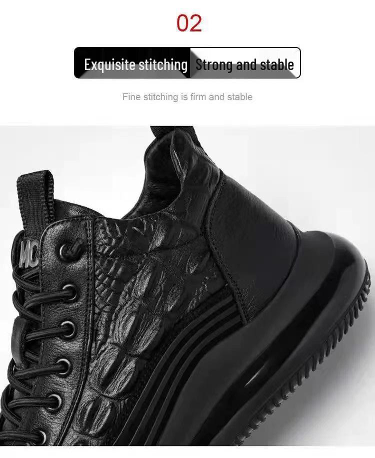 Herren-Sneaker im Krokodilmuster, Trendig - Frühjahr/Herbst 2025, Mit dicker Sohle, Leicht, Lässige Mode-Schuhe