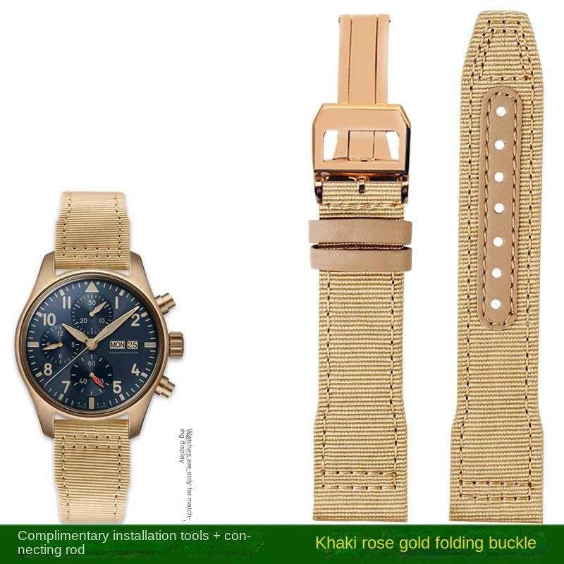 Bracelet de montre en nylon 20 mm 21 mm 22 mm pour IWC Universal Pilot Mark 18 Spitfire Fighter Série Portugal Bracelet de montre en toile
