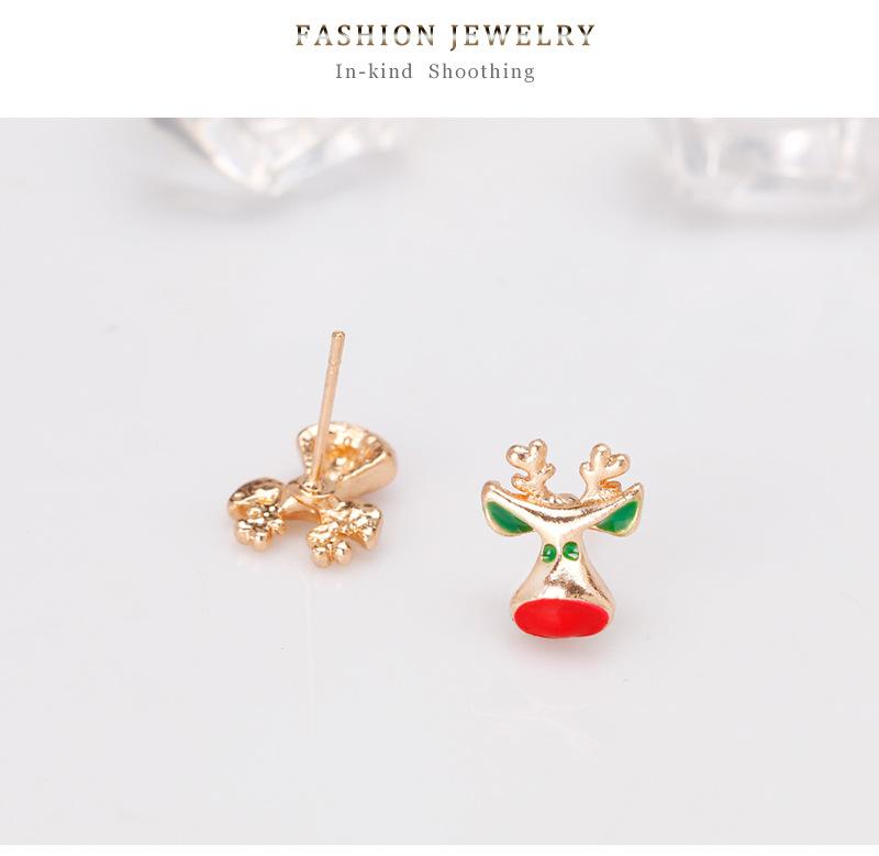 Women Christmas Elk Ear Studs Fashionable Alloy Earrings Jewelry Decoration for Ladies