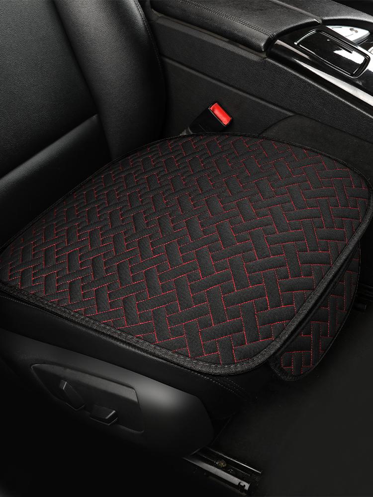 New Linen Woven Pattern All Season Universal Seat Cushion, Comfortable And Wear-Resistant Single Seat, Semi Enclosed Car Accesso