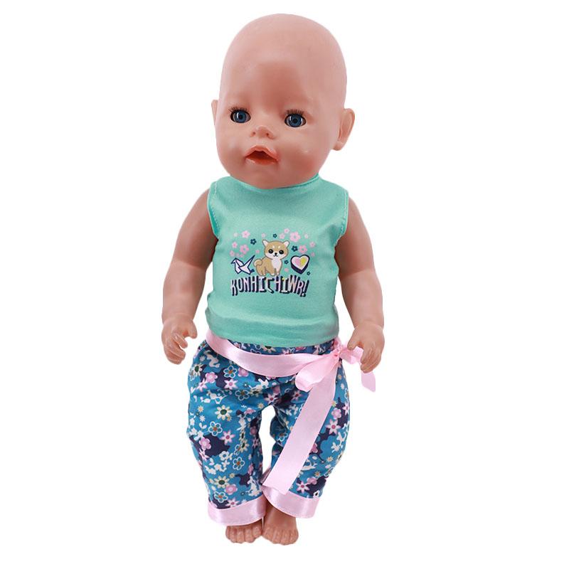 

2 шт./компл. Пижамный костюм с животными для 43 см куклы Born Baby Reborn, одежда и аксессуары для 18-дюймовой куклы, игрушки для девочек, Our Generation, Nenuco Excluding Doll