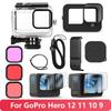 Für GoPro Hero 13 12 11 10 9 Wasserdichtes Gehäuse Silikonhülle Schutzhülle Displayschutzfolien Akku-Seitenabdeckung Filter Zubehör