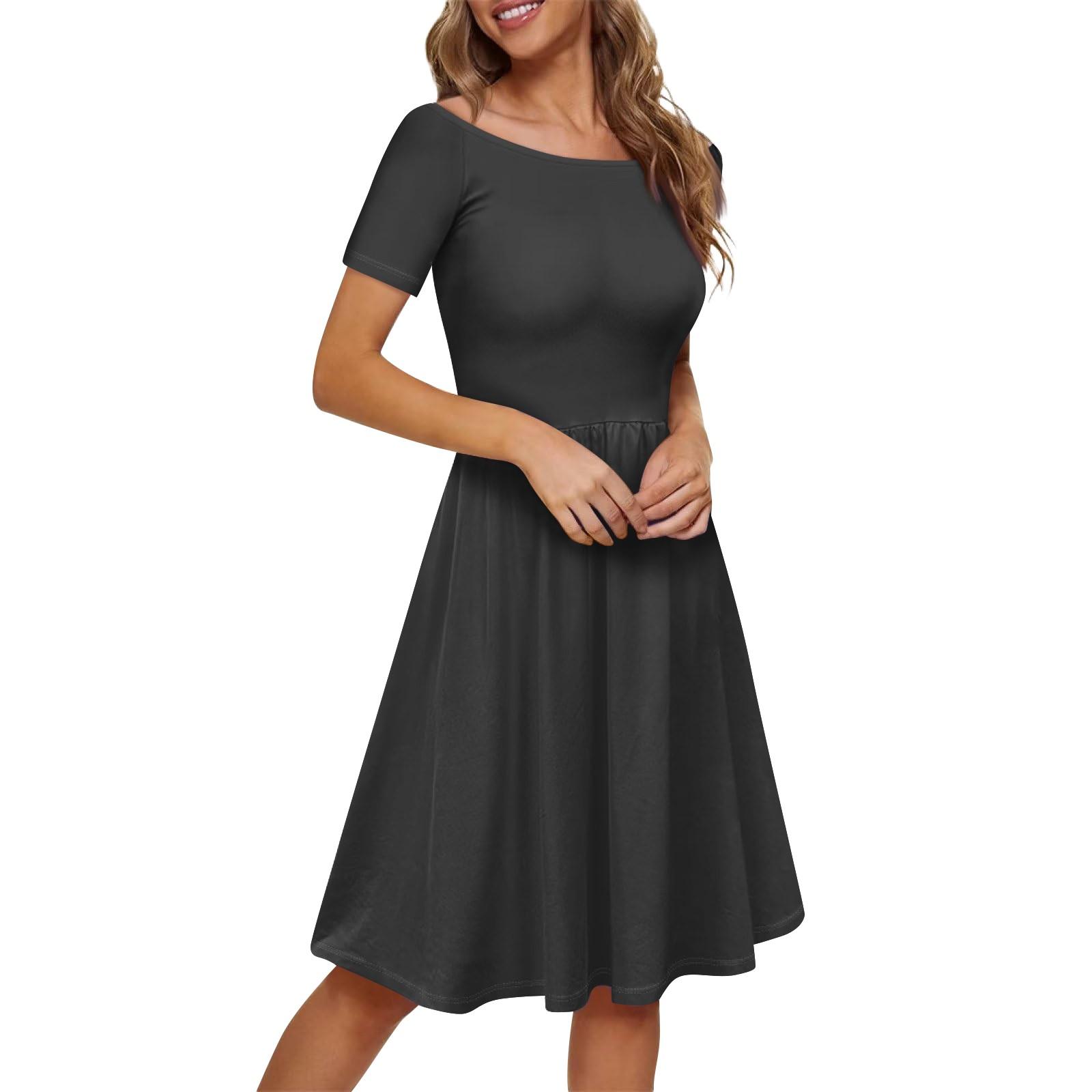 Женское платье с коротким рукавом реглан с круглым вырезом и большим вырезом с открытыми — фото 8