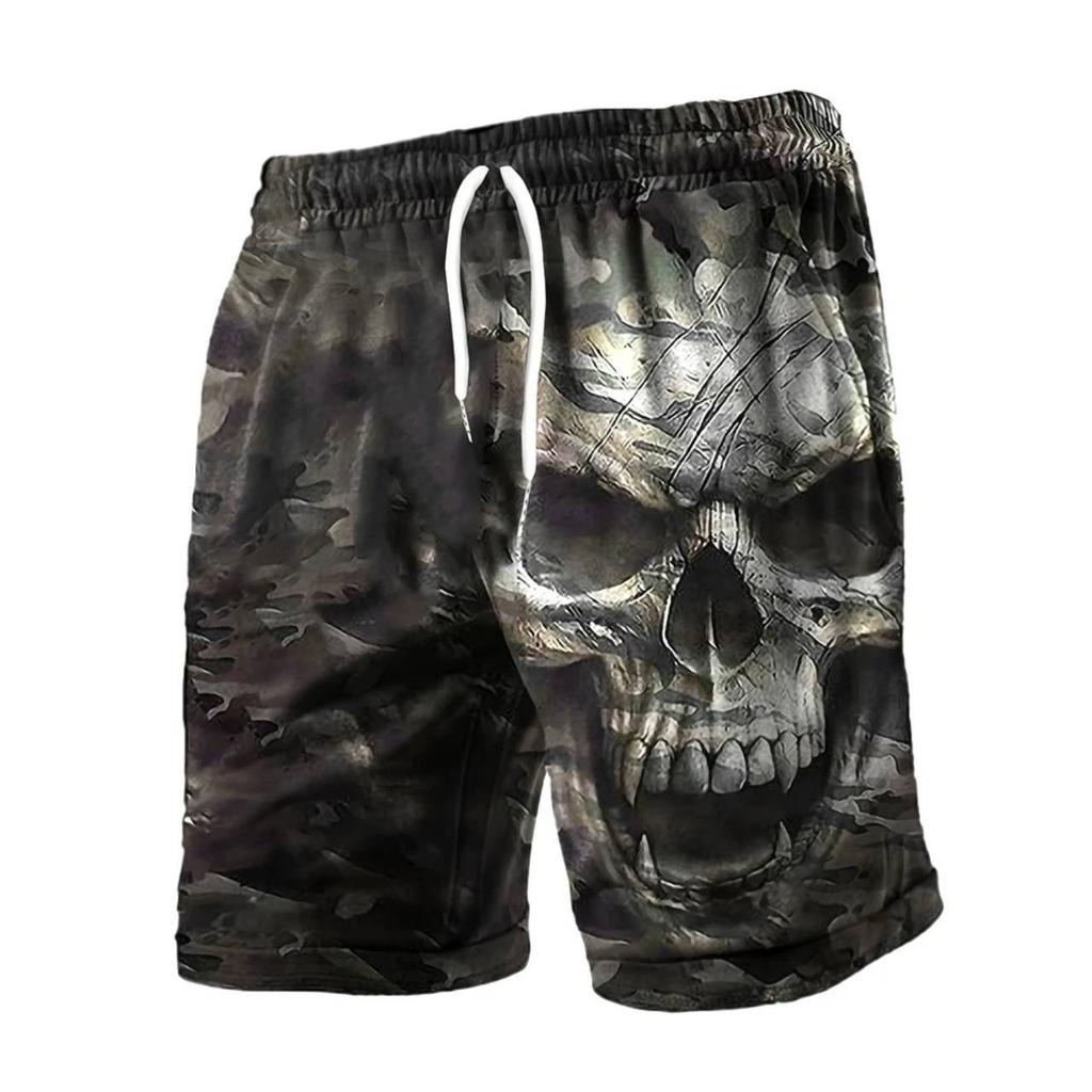 Skull Skeleton Horror Ghost Dark Boxing Shorts Pants 3D Print Fighting Training Unisex Men Women Quick Dry Fitness Gym Sport Workout Casual Streetwear