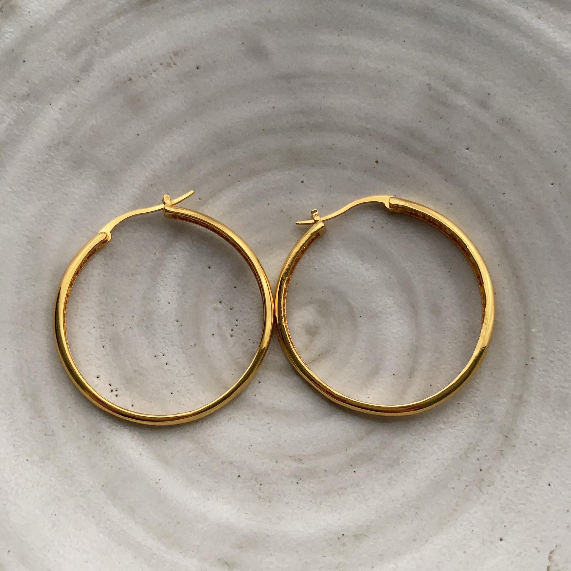 

Модные универсальные стильные серьги Circle Simple Temperament, универсальные серьги Premium Sense Simple Retro