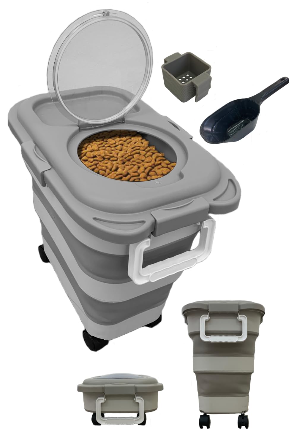 

by a Pet Food Storage Large Capacity Airtight Adjustable Scoop and Casters Included [FUKU+FUKU] [Supervised Veterinarian] [Tested] Container, 20L,