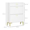 Three Drawer Slim Shoe Storage Cabinet, 12 Shoe Pairs - White