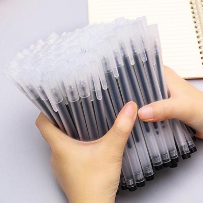 Frosted Black Carbon 0.5mm Needle Tip Ballpoint Pen - Quick-Dry Student & Office Stationery