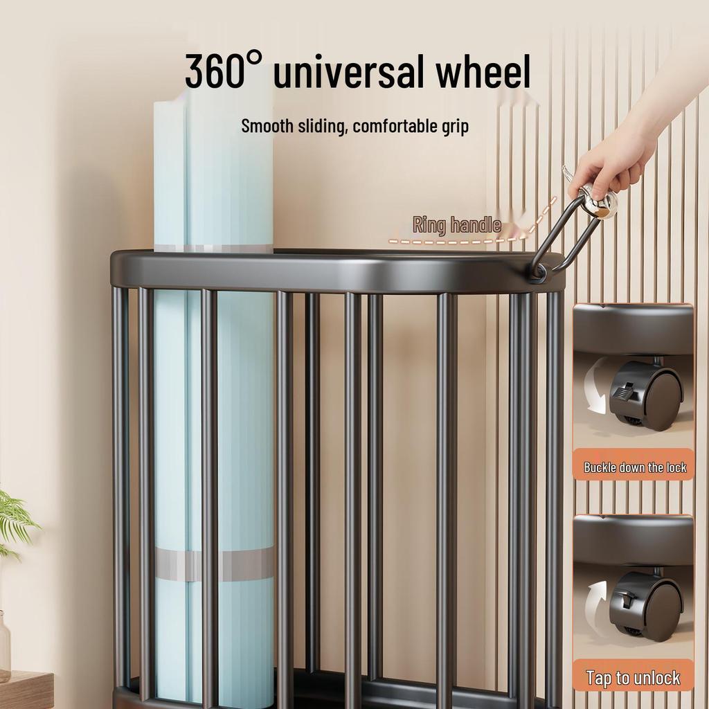 Wheeled Yoga Mat & Fitness Equipment Organizer: Large Capacity Storage Basket