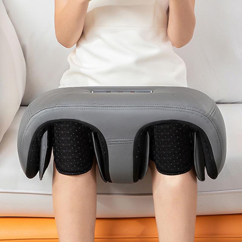 Rechargeable Knee & Leg Massager with Warm Airbag, Hot Compress, Vibration, and Foot Therapy Lead Color