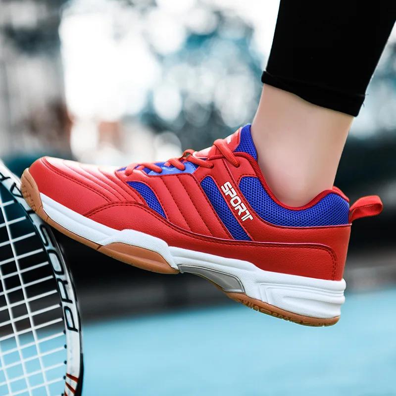 Newest Men'S Leather Shoes Fashion Tennis Table Tennis Shoe Training Badminton Shoe Large Size 38-46 Outdoor Sneakers Running Shoes