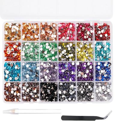 6000 Nail Stones Rhinestones BetterJonny 24 Colors Nail Stones Glass Nail Deco Parts Craft Parts DIY Nail Parts Decorate Your Nails (5mm)