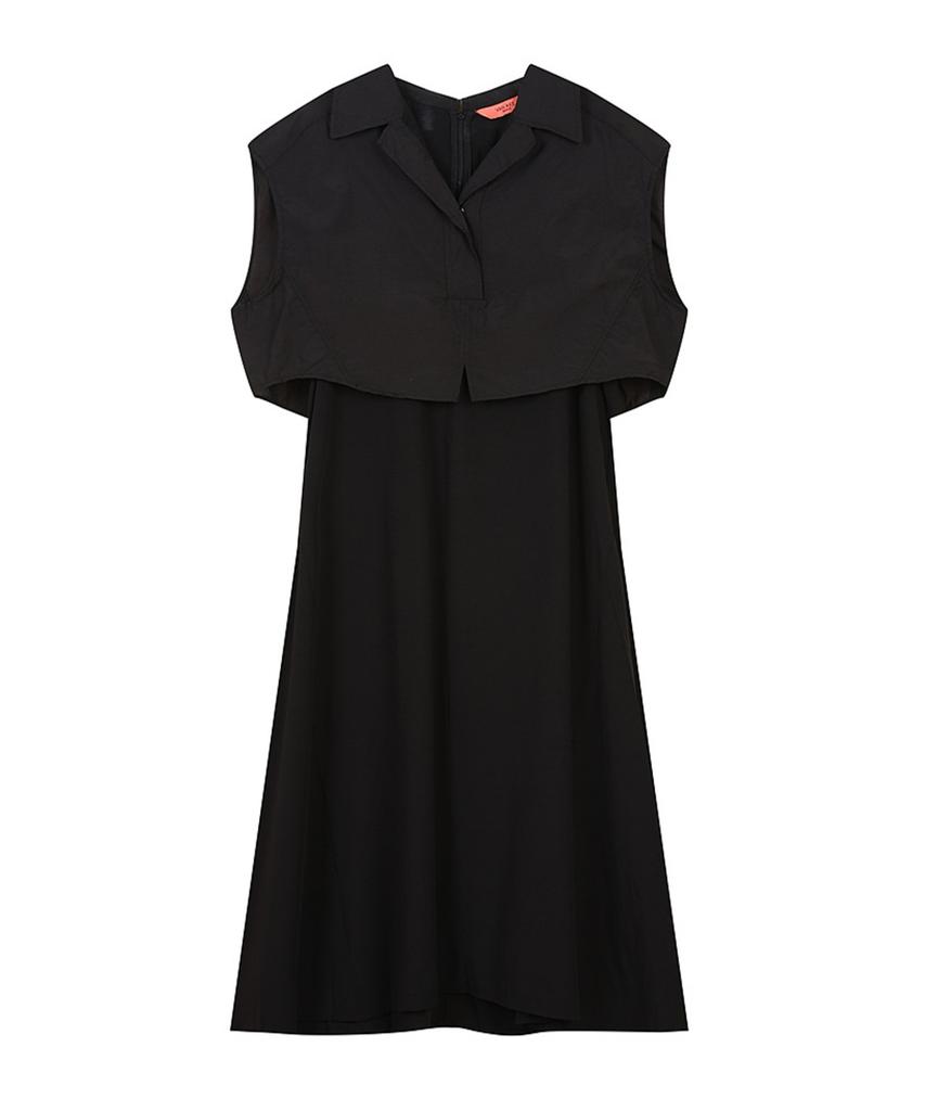 VANAKE Simple Collar Sleeveless Dress_Vb38Opmd07A