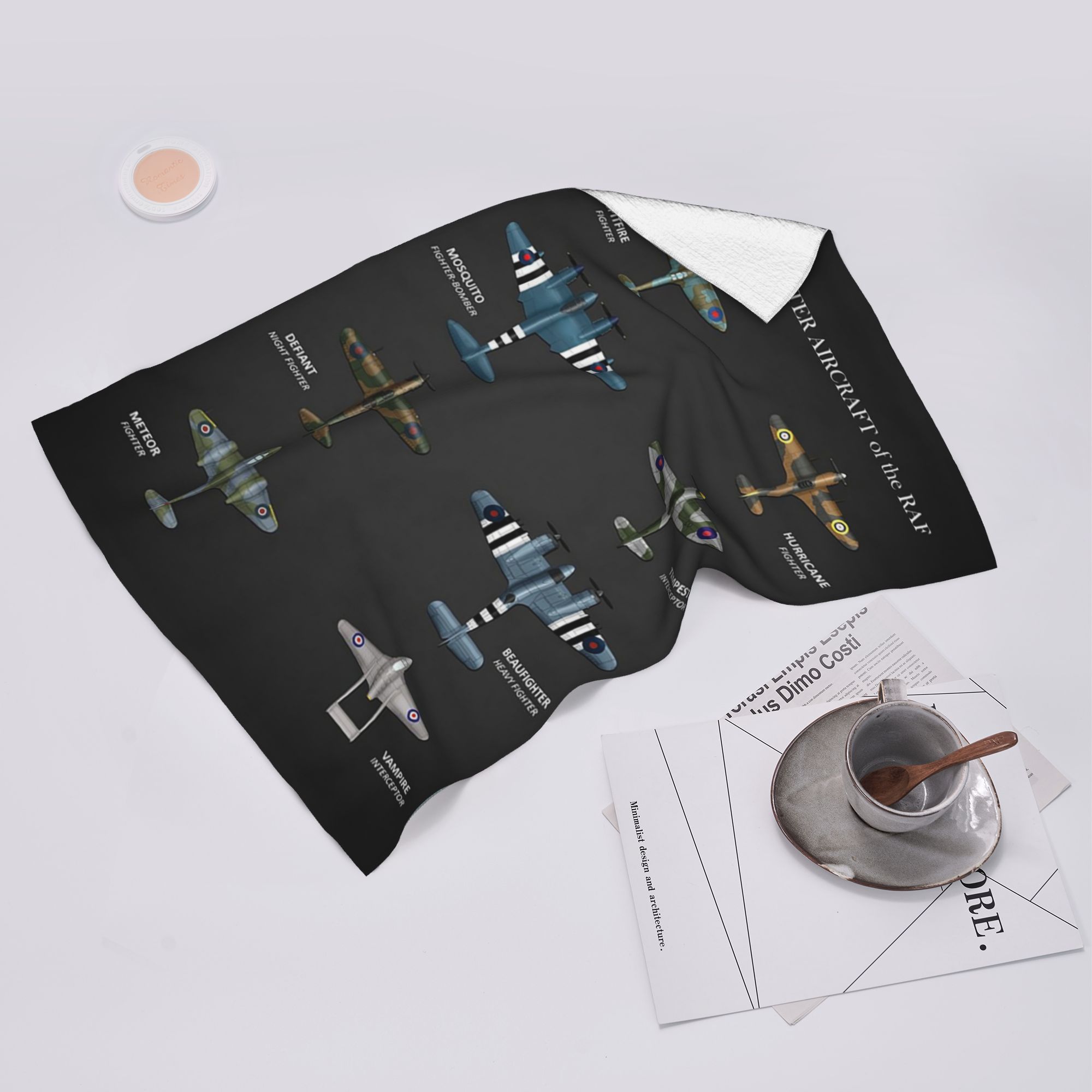 Ka Chen Muxi White Ww2 Fighter Aircraft Of The Raf Soft Face Towel Quick Dry Pool Bath Cotton Towels Absorbent