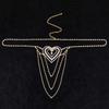 Hot Waist Rhinestone Heart Body Chain Panties for Women