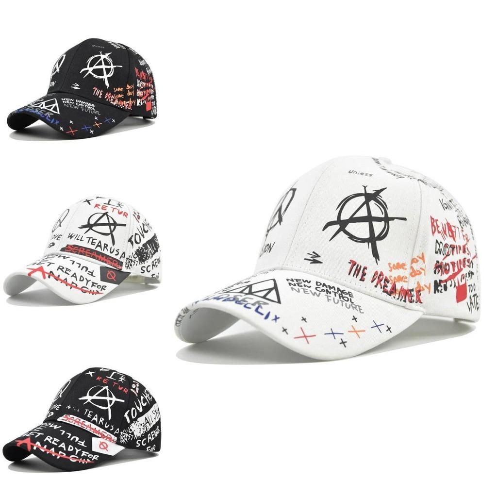 Trendy Graffiti Print Baseball Cap Unisex Cotton Fashion Hat Outdoor Sunshade Cap