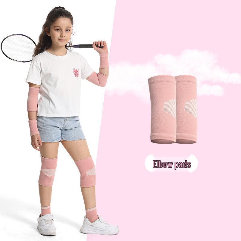 Children s Non-slip Warm Elbow Pads for Sports - Basketball, Football, Badminton, Running - Unisex Anti-fall Protection Pink