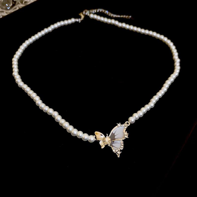 GemChic Women's New Exquisite Butterfly Crystal Zircon Necklace Fashion Sweet Clavicle Chain Birthday Christmas Jewelry Gift