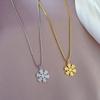 Snowflake Fluttering Minimalist Wind Furnace Real Gold Necklace Female Collarbone Chain With Jewelry
