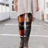Women's Casual Fashion Outdoor Halloween Printed Slim Elastic Yoga Pants Cropped Pants