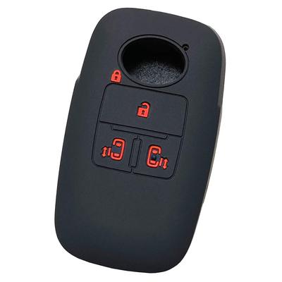 IKT Smart Key Silikonhülle für Daihatsu und Toyota Autos 4 Tasten Schwarz Rot