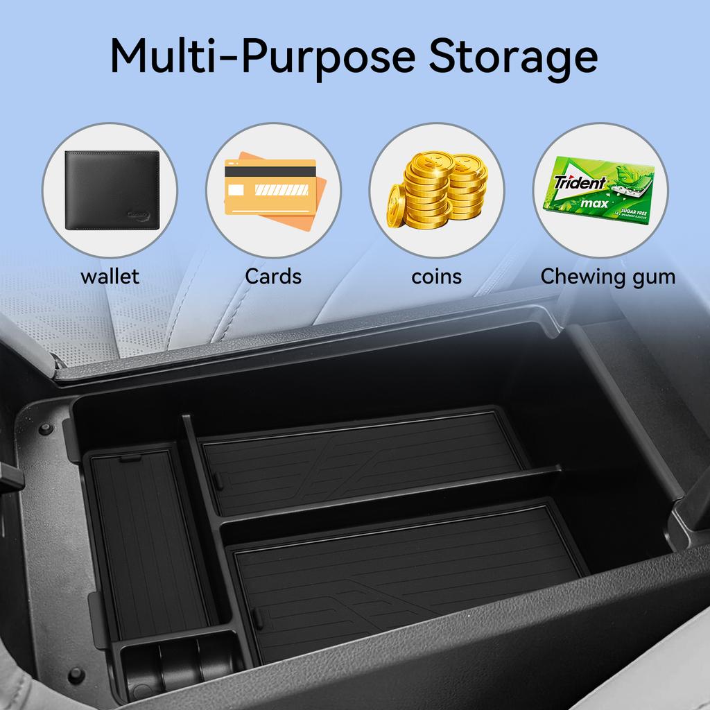 For Nissan Murano 2025 Center Console Armrest Storage Box Car Tray Organizers Accessories Tidying Black
