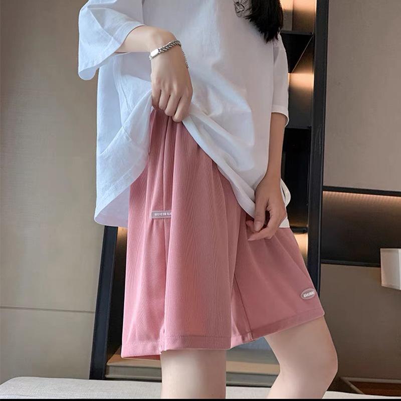 

Plus Size Summer Maternity Ice Silk Wide-Leg Shorts 4XL