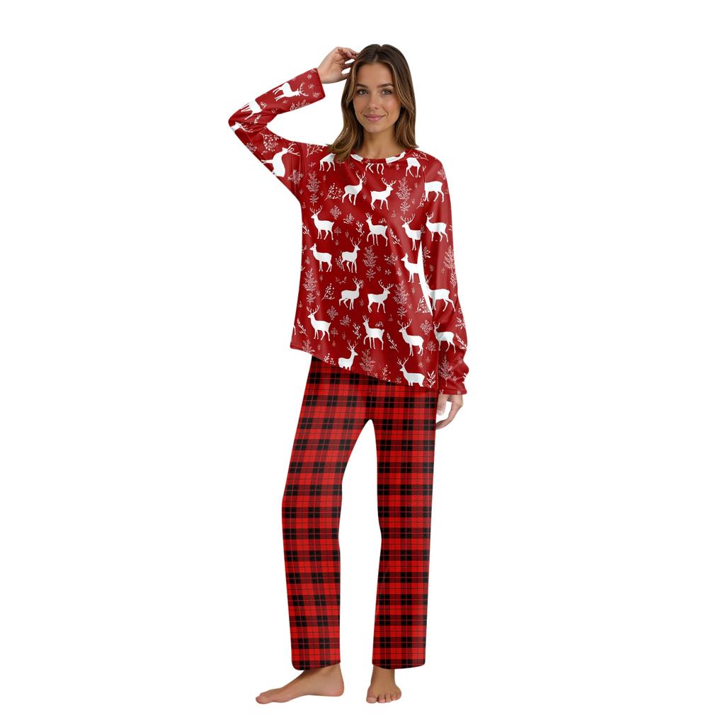 Christmas Prints Family Matching Long Sleeve Tops+Pants Set Family Matching Sets