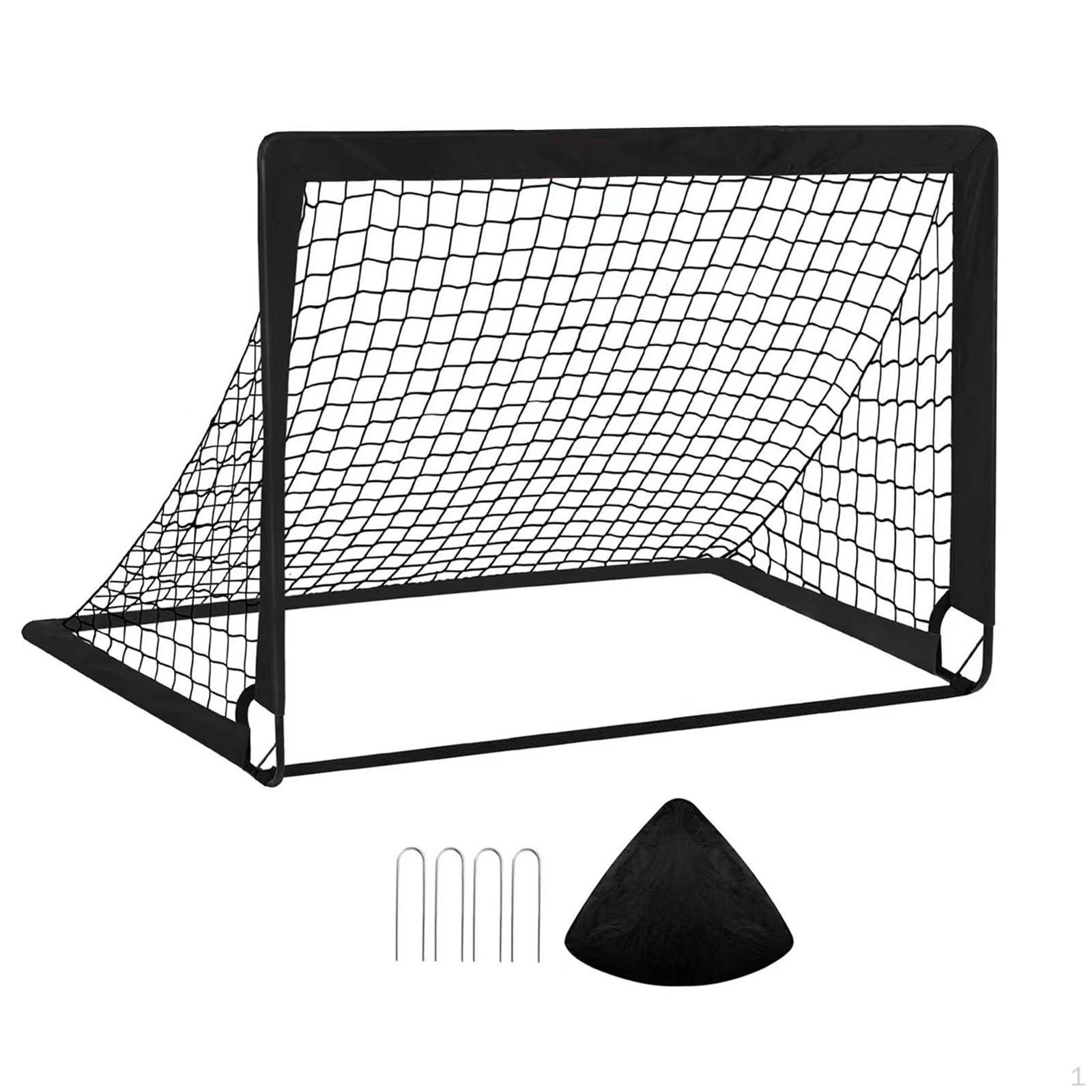 

Детские футбольные ворота, футбольные ворота с сумкой для переноски, сетчатая цель из стекловолокна для парка чёрный