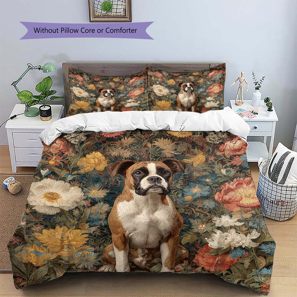 Biancheria da letto con motivo boxer vintage Decorazione per la casa Regalo di compleanno (1 * copripiumino + 2 * federa, senza nucleo)