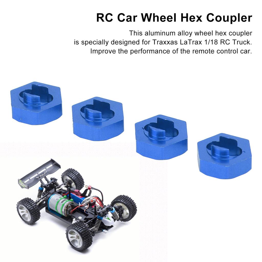 4PCS Wheel Hex Hub Adapter Aluminum Alloy Wheel Hex Coupler for   LaTrax Teton 1Celsius18 RC Truck