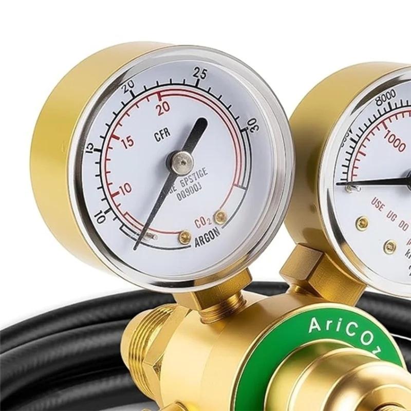 Pack of 1 Double Gauge Regulator with Precisions Filter System for Argon and CO2 Gas Control in Welding Applications