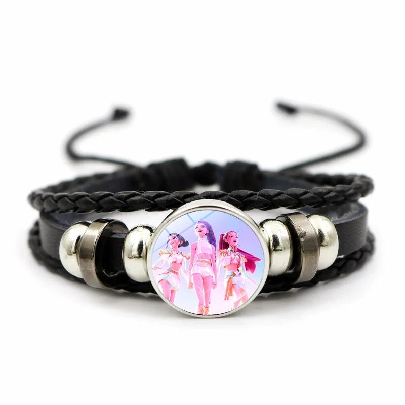 Anime Kpop D-H-Huntr Bracelet Hand Woven Rope Chain Pendant Cosplay Jewelry Accessories Rumi Saja Souvenir Kids Gift for Friends