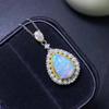High Quality Natural Rainbow Flash Opal Crystal Necklace Pendant 925Silver Fashion Style Polished Technique for Souvenirs