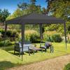 Gazebo Pieghevole 3 x 3 m, impermeabile, robusto e resistente all'inverno, con 4 pareti laterali e 4 sacchi di sabbia, protezione UV 50+, pieghevole, telaio in acciaio (nero)