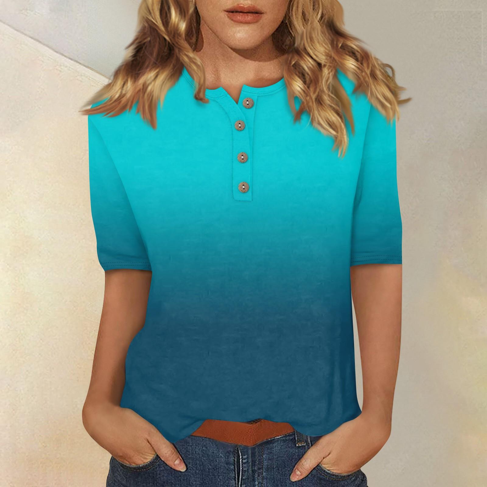 

Женский повседневный топ на пуговицах с рукавом 1/2 M