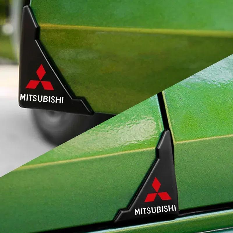2 uds. Pegatinas Protectoras Antirrayaduras para Esquina de Puerta de Coche para Mitsubishi Ralliart Lancer ASX L200 Colt Pajero Outlander Eclipse