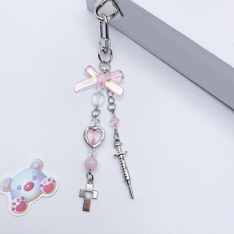 Cute Heart Butterfly Bowknot Charm Pendant Phone Straps Pocket Keychain Strap